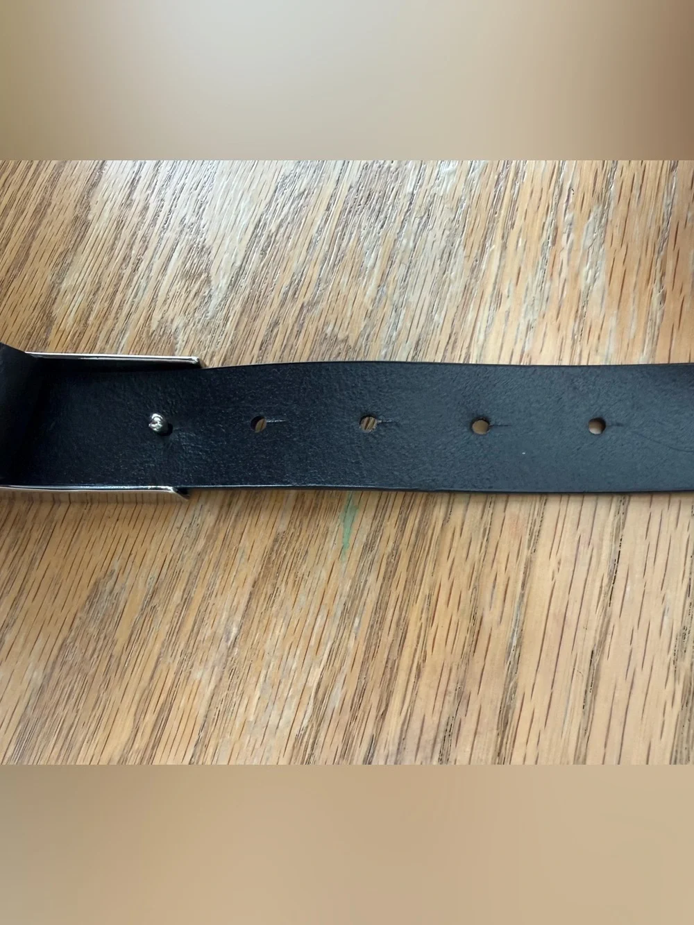 Aritzia Pillar Black Silver Leather Belt w Quick Release Buckle XS